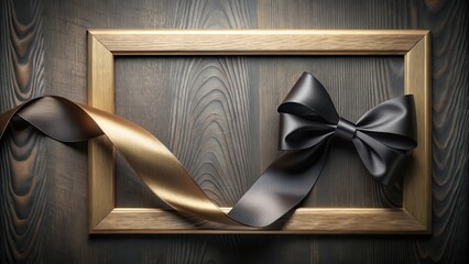 Elegant gold frame with dark and gold ribbons, perfect for special occasions