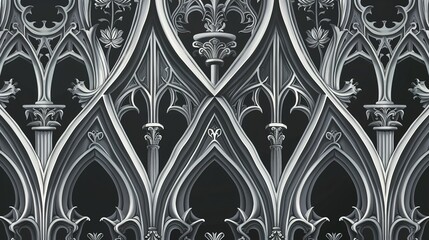 gothic cathedral seamless pattern wallpaper