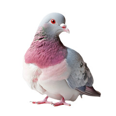 Fototapeta premium Captivating Bird with Pink and Grey Feathers Perched Gracefully on Branch Against a Soft Natural Background in Harmony isolated on a white background
