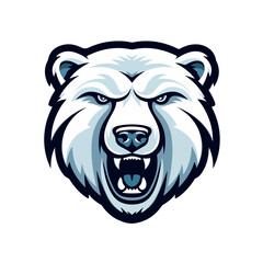 Polar Bear Head Sports Mascot Logo vector illustration