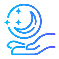 Naklejka premium crystall ball Line Gradient Icon