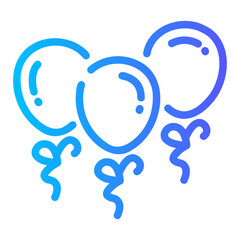 balloons Line Gradient Icon