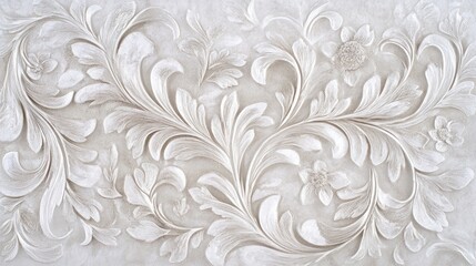 Elegant White Floral Embossed Design