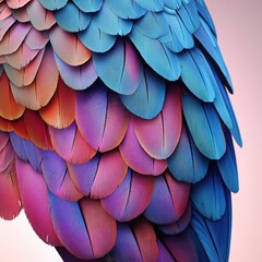 Fototapeta premium A close-up of vibrant, multicolored feathers showcasing intricate textures and patterns.