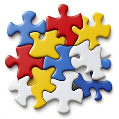 Obraz premium Colorful puzzle pieces interlocked.
