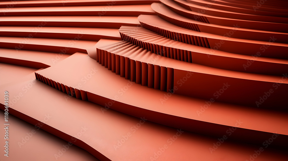 Poster Abstract red layered paper design; geometric texture background.  Perfect for modern presentations or design projects.