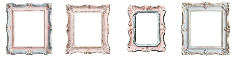Collection of Ornate Vintage Style Picture Frames in Different Decorative Designs Such as Floral Baroque