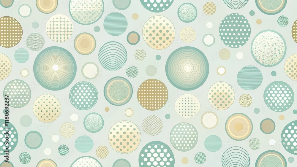 Wall mural abstract pastel circles seamless pattern design a delicate and elegant background featuring various 