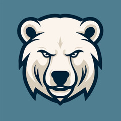 Polar Bear Head Sports Mascot Logo vector illustration