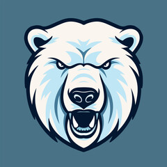 Polar Bear Head Sports Mascot Logo vector illustration