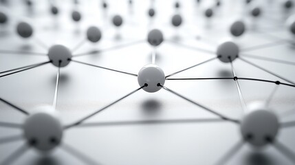 Abstract Network of Connected Spheres Representing Technology and Data