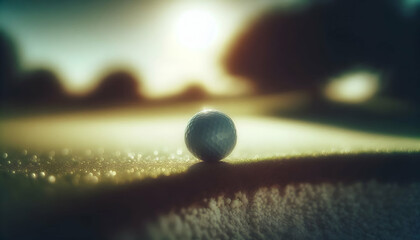 Golf A side view of a golf ball on the edge of the hole, with a subtle blur of the surrounding environmen2