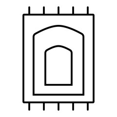 Prayer mat line icon with editable stroke