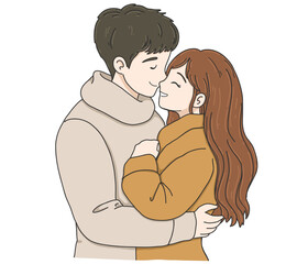 International Hug Day vector illustration on white background.Hug of love and affection	
