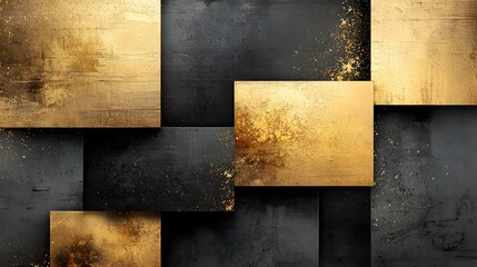 A visually captivating composition showcasing the luxurious interplay of gold and black textures