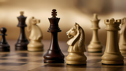 close-up image of a king and pawn chess pieces