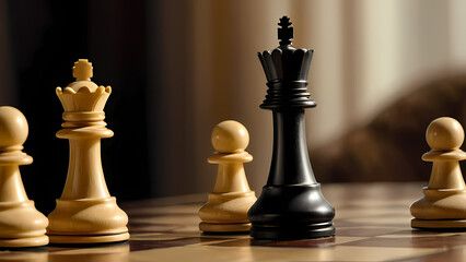 close-up image of a king and pawn chess pieces