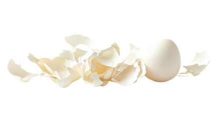 Broken eggshell transparent background