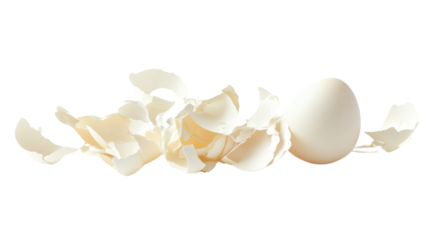 Broken eggshell transparent background
