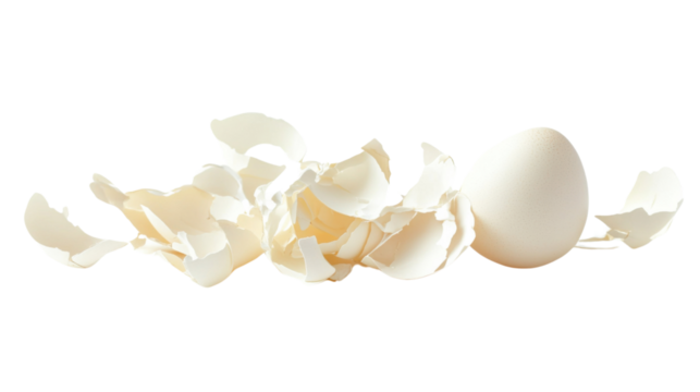 Broken eggshell transparent background