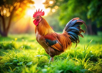 Candid shots capture Orpington Cochin roosters' farm life; rustic charm in every feathered detail.