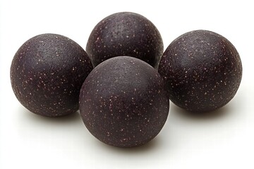 Smooth Dark Purple Balls on a Light Background for Stock Photography