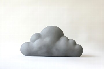 Soft Gray Cloud Sculpture on Minimal Background for Home Decor