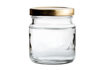 Glass jar with water isolated on white background