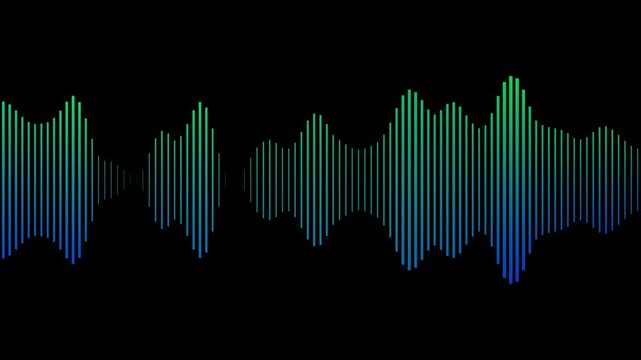 audio waveform background. abstract music wave, radio signal frequency and digital voice visualization blue, indigo