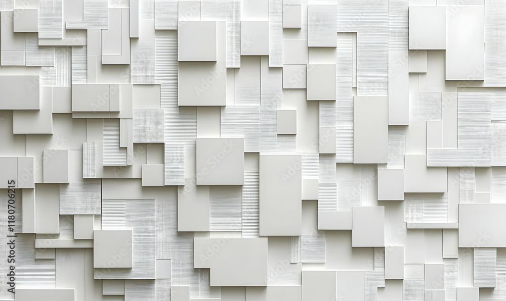Poster abstract white geometric textured background. modern 3d cubes pattern, ideal for design projects.