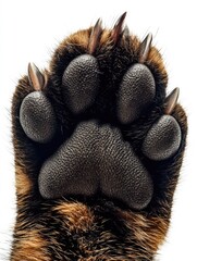 Close-up of a large animal paw showcasing pads and claws.