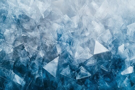 Abstract icy blue triangular texture background.