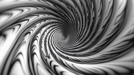 Abstract grayscale spiral vortex tunnel.
