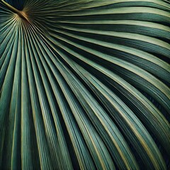 Fototapeta premium Close-Up of a Palm Leaf Texture - Showcasing the Natural Details of a Vibrant Tropical Green Leaf. Generative AI