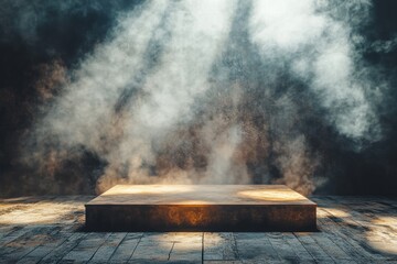 Dramatic Stage with Fog and Light Effects for Creative Showcases