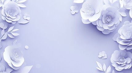 Lavender Paper Flowers Frame Elegant Design