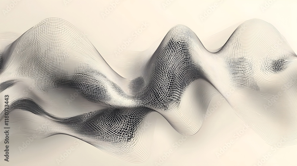 Poster captivating monochrome patterns with intricate line art and ethereal shadows create a mesmerizing an