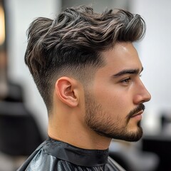 Obraz premium Modern Men's Hairstyle: A Guide to the Perfect Cut