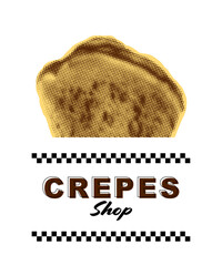 クレープショップのポスターやロゴに最適なイラストレーションです