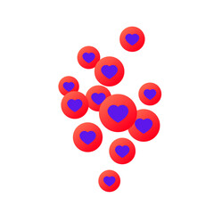 Social media Love like reaction 