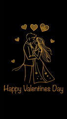 Valentine's Day card design. Illustration with oil paint. Pattern for printing on wall decorations, covers, wallpapers