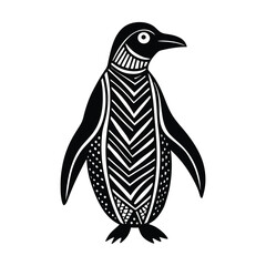 

A whimsical penguin in Zentangle style, adorned with intricate patterns, swirls, and geometric designs. Its detailed, artistic lines create a charming and unique visual.