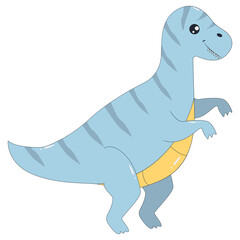 Cute Colorful Dinosaur Isolated on White Background. Flat Cartoon Vector Character.
