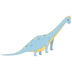 Cute Colorful Dinosaur Isolated on White Background. Flat Cartoon Vector Character.