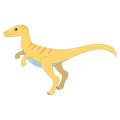 Cute Colorful Dinosaur Isolated on White Background. Flat Cartoon Vector Character.