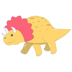 Cute Colorful Dinosaur Isolated on White Background. Flat Cartoon Vector Character.