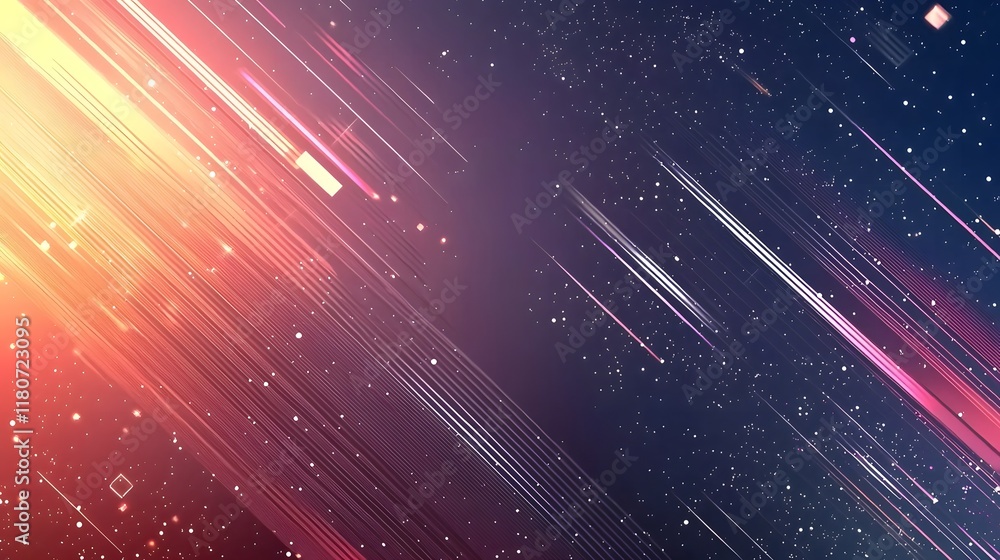 Poster mesmerizing cosmic gradient with geometric celestial patterns featuring a vibrant display of stars n