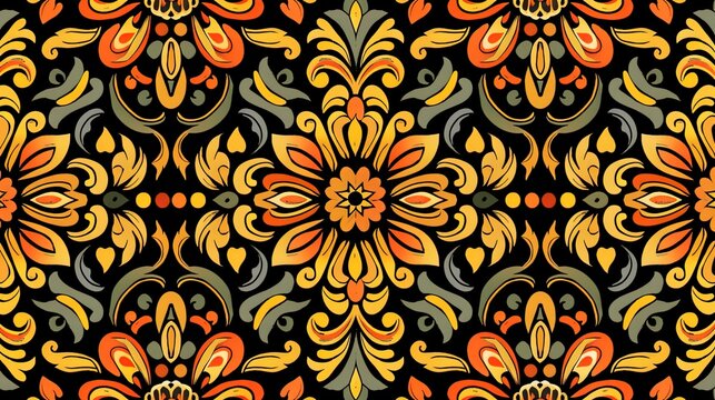 mexican folk art seamless pattern wallpaper