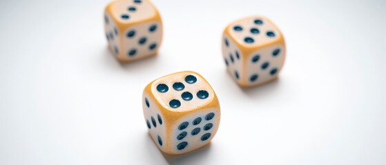 Three Beige Dice on White Background  Gambling  Luck  Chance  Risk