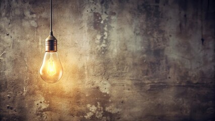 Illuminated Filament A Glowing Vintage Lightbulb Against a Weathered Textured Background
